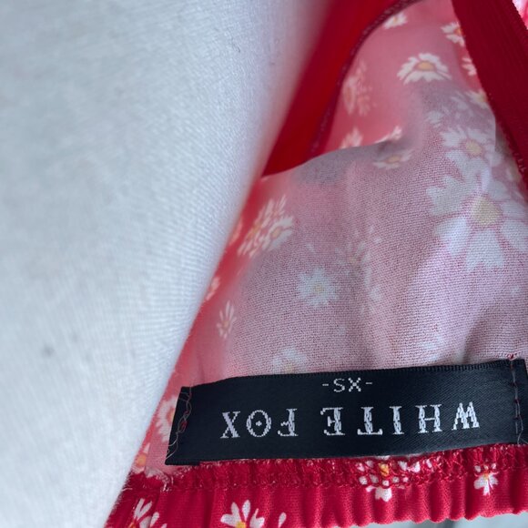 White Fox Boutique Red Floral Adjustable Spaghetti Strap Dress (XS) - Picture 7 of 8